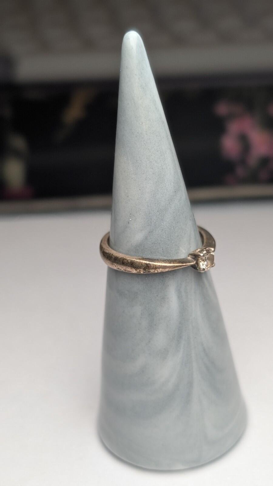 Vintage Sterling Silver 0.20ct Solitaire Diamond Ring | Size M | 925 Silver - Image 5