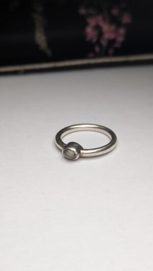 Vintage Sterling Silver Grey Moonstone Ring | Size L 1/2 - M | 925 Silver