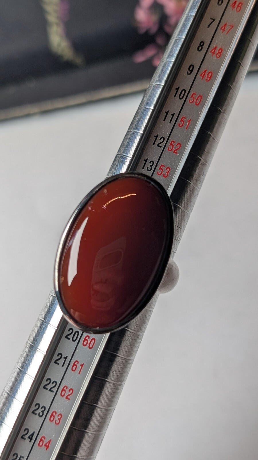 Vintage Sterling Silver Chunky Carnelian Ring | Size P 1/2 | 925 Silver - Image 8