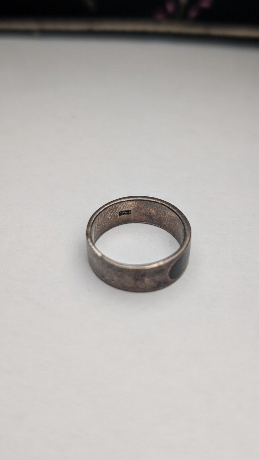Vintage Sterling Silver Nike Tick Band Ring | Size L | 925 Silver - Image 5