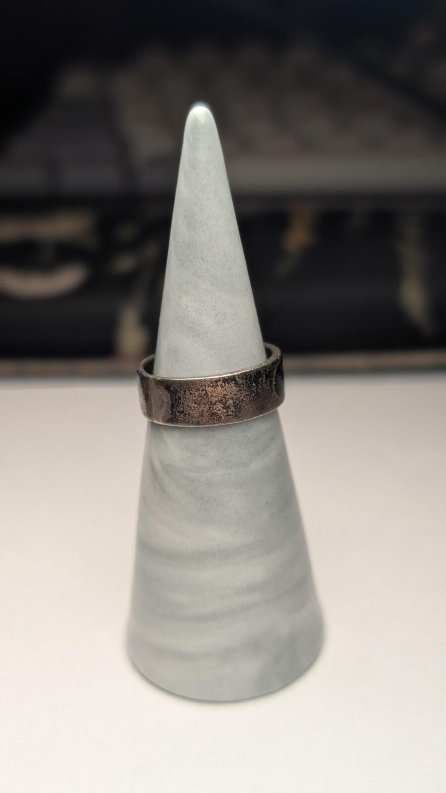 Vintage Sterling Silver Nike Tick Band Ring | Size L | 925 Silver - Image 6