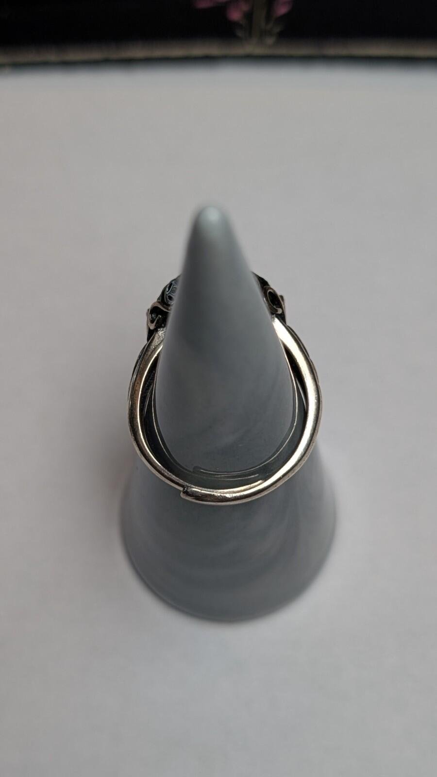 Vintage Sterling Silver Green Moldavite Ring | Size Q (Resizable) | 925 Silver - Image 10