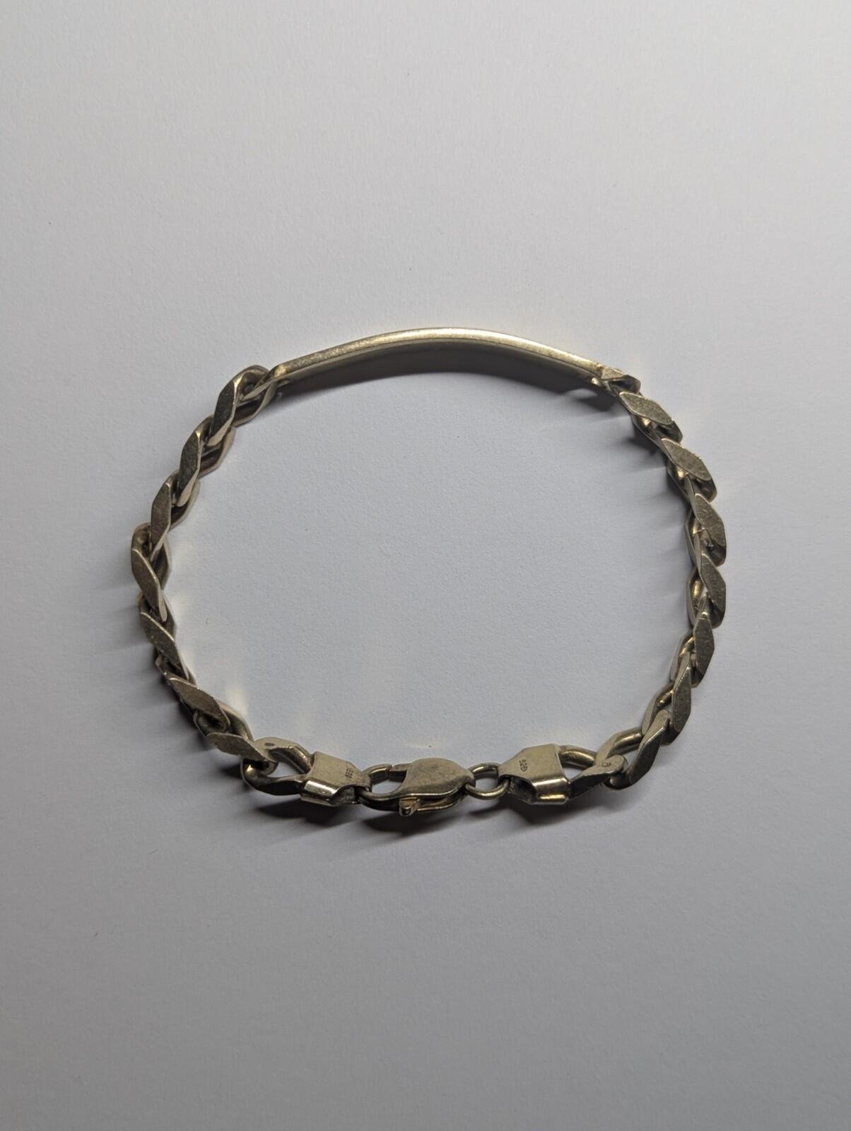Vintage Gold Plated Sterling Silver 1991 Curb Link ID Chain | 21cm | 28.64g - Image 10