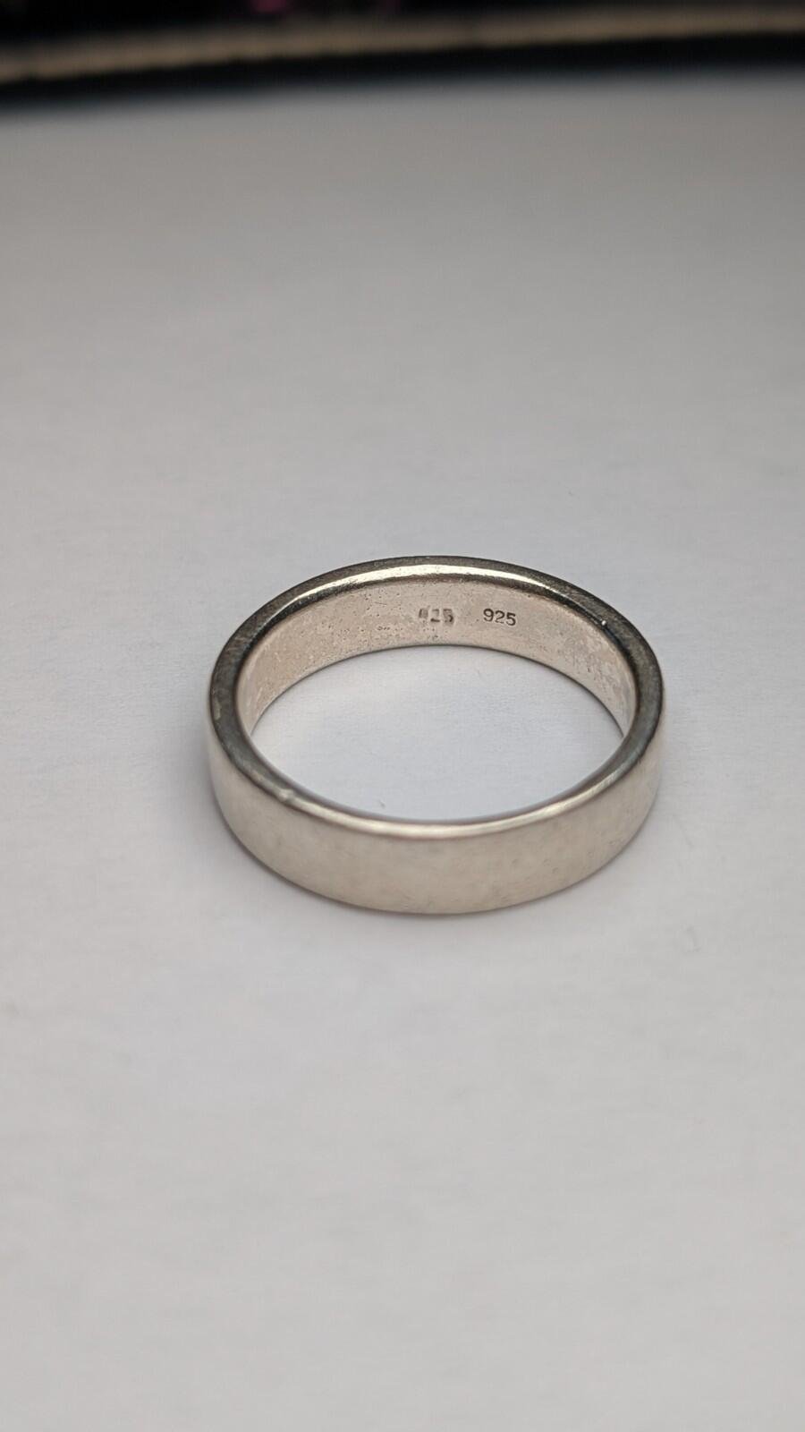 Vintage Sterling Silver Men's Band Ring | Size T 1/2 | 925 Silver - Image 4