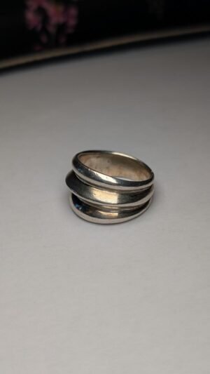 Vintage Sterling Silver Men's Ridges Ring | Size P 1/2 | 925 Silver