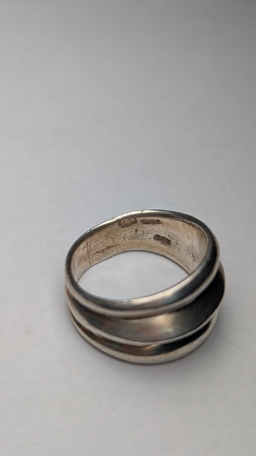 Vintage Sterling Silver Men's Ridges Ring | Size P 1/2 | 925 Silver - Image 2