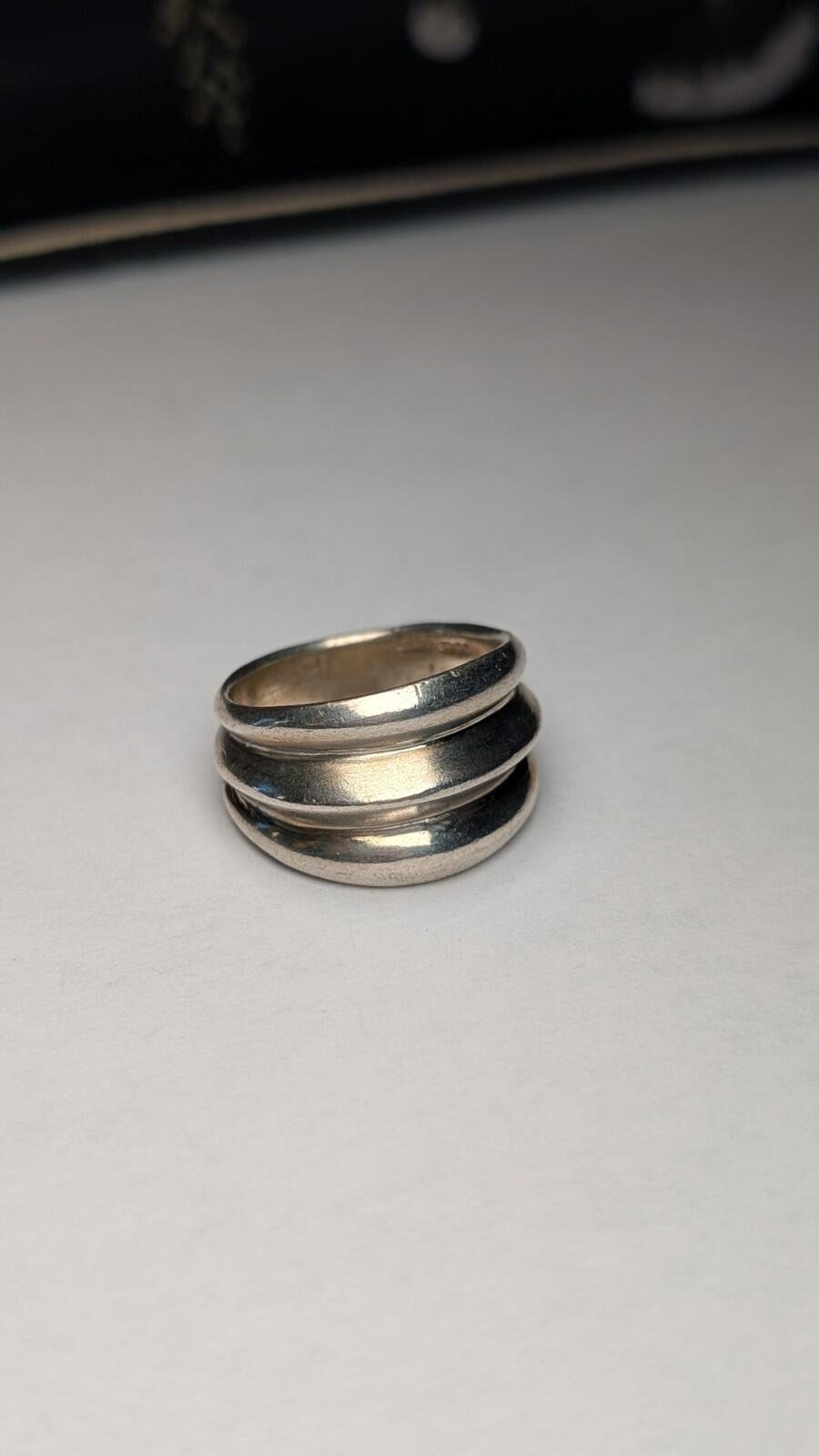 Vintage Sterling Silver Men's Ridges Ring | Size P 1/2 | 925 Silver - Image 3