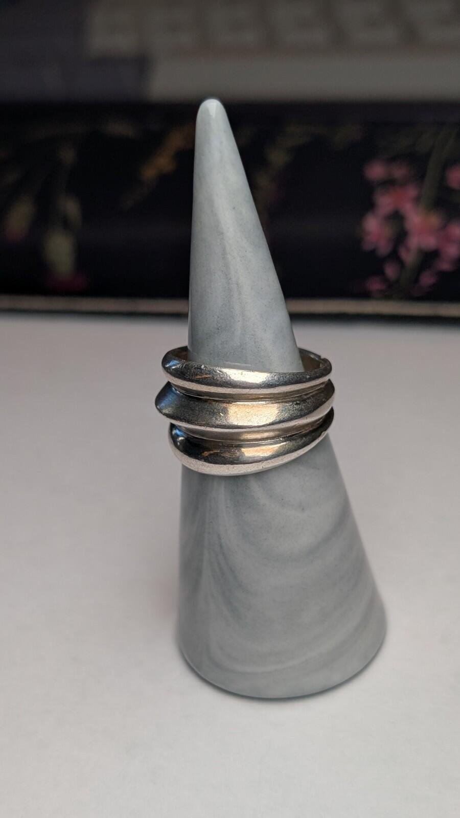 Vintage Sterling Silver Men's Ridges Ring | Size P 1/2 | 925 Silver - Image 4