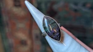Vintage Sterling Silver Drusy Quartz Ring | Size N 1/2 | 925 Silver