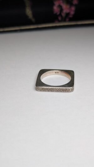 Vintage Sterling Silver Squared Band Ring | Size O 1/2 | 925 Silver