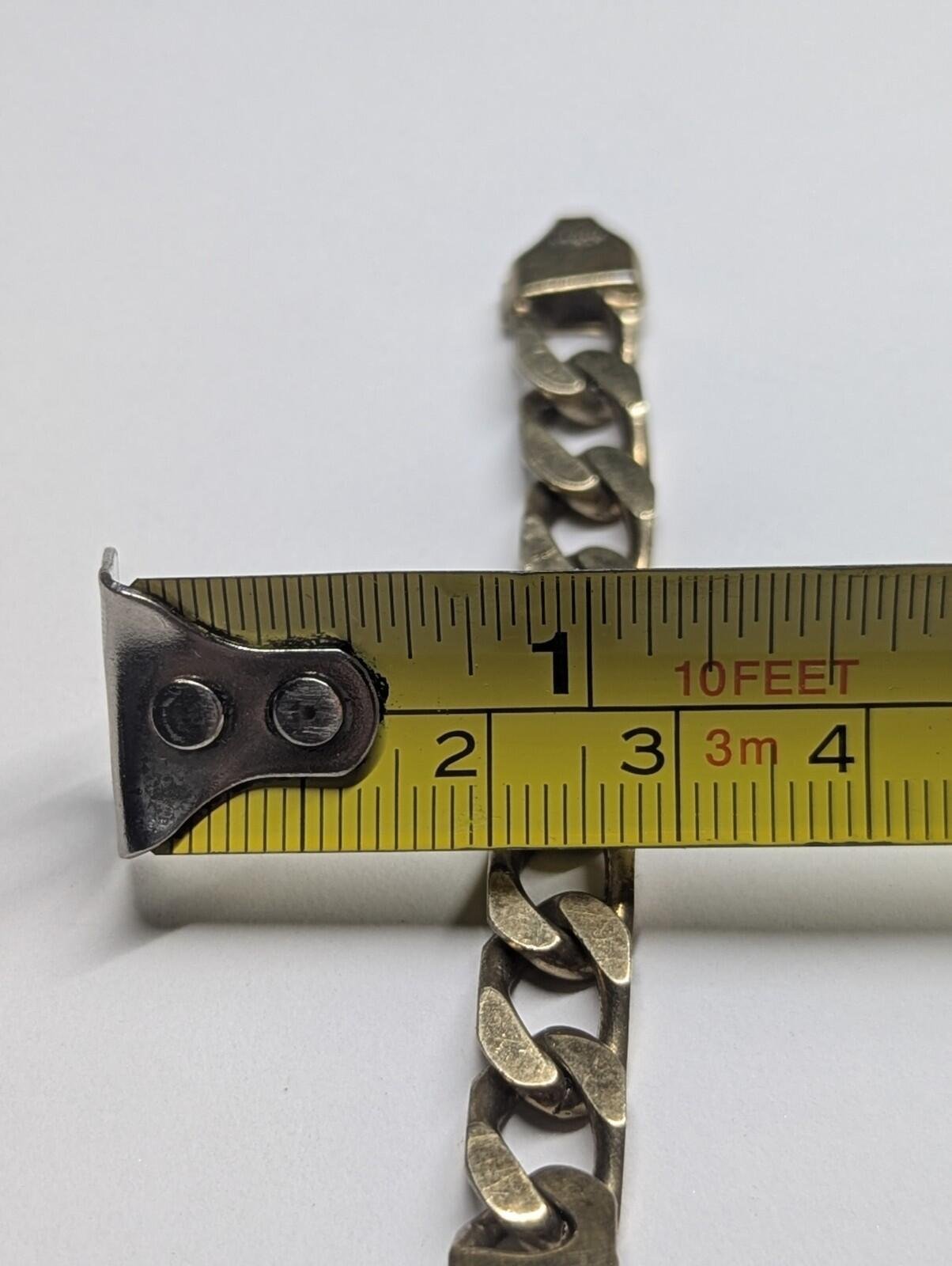 Vintage Gold Plated Sterling Silver 1991 Curb Link ID Chain | 21cm | 28.64g - Image 14