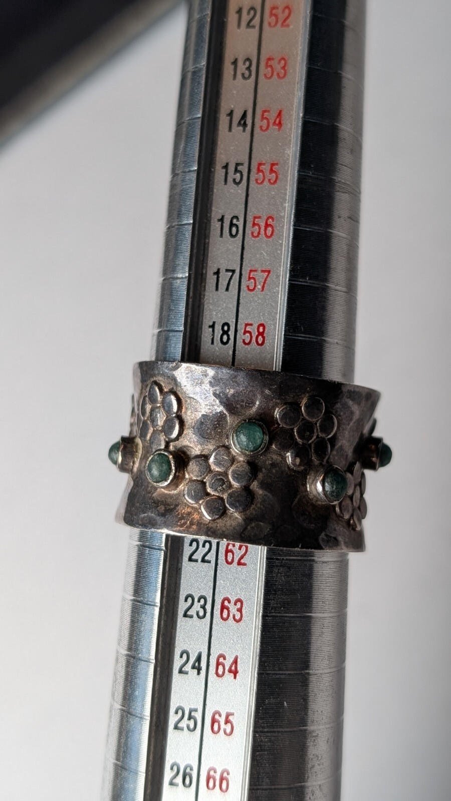 Vintage Sterling Silver Chunky Green Gemstone Band Ring | Size S 1/2 | 925 - Image 8