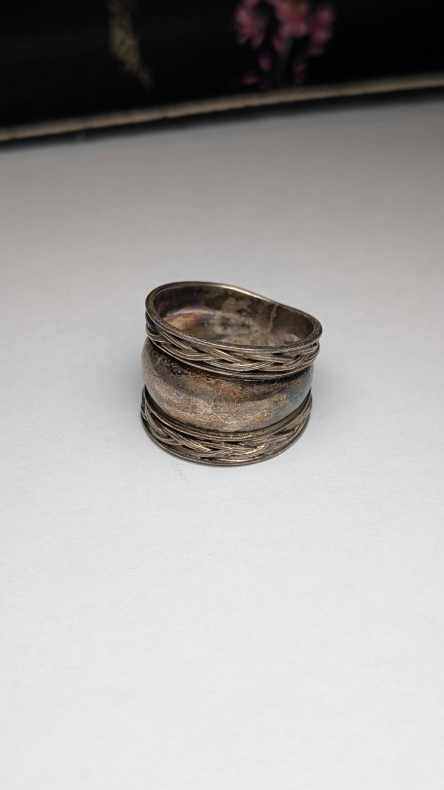 Vintage Sterling Silver Chunky Band Ring | Size W | 925 Silver