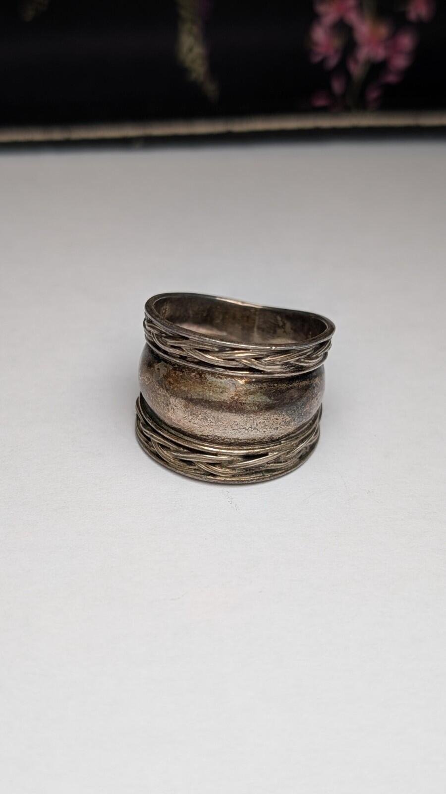 Vintage Sterling Silver Chunky Band Ring | Size W | 925 Silver - Image 2