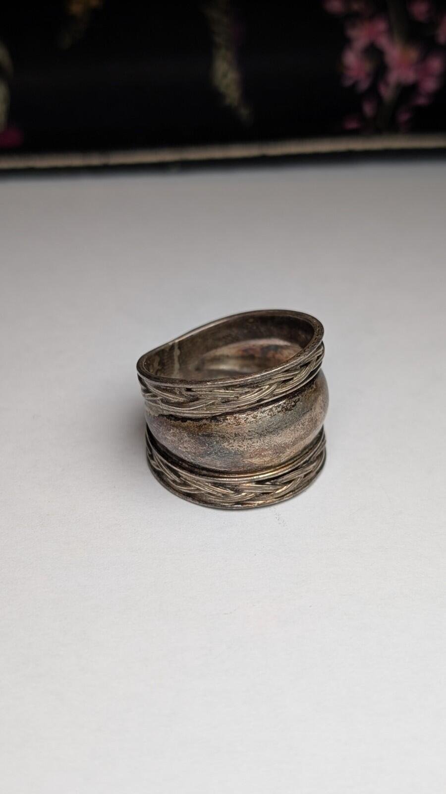 Vintage Sterling Silver Chunky Band Ring | Size W | 925 Silver - Image 4