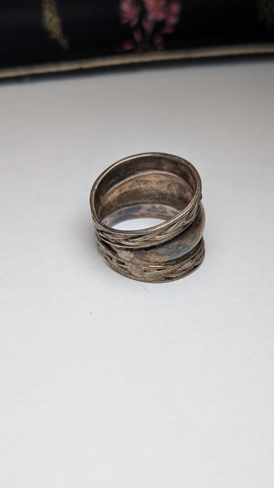 Vintage Sterling Silver Chunky Band Ring | Size W | 925 Silver - Image 5