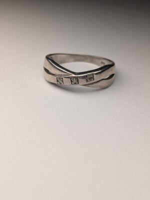 Vintage Sterling Silver 3 Stone Ring | Size M | 925 Silver