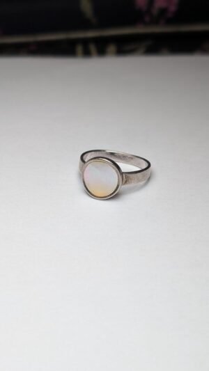 Vintage Sterling Silver Mother Of Pearl Ring | Size N 1/2 | 925 Silver