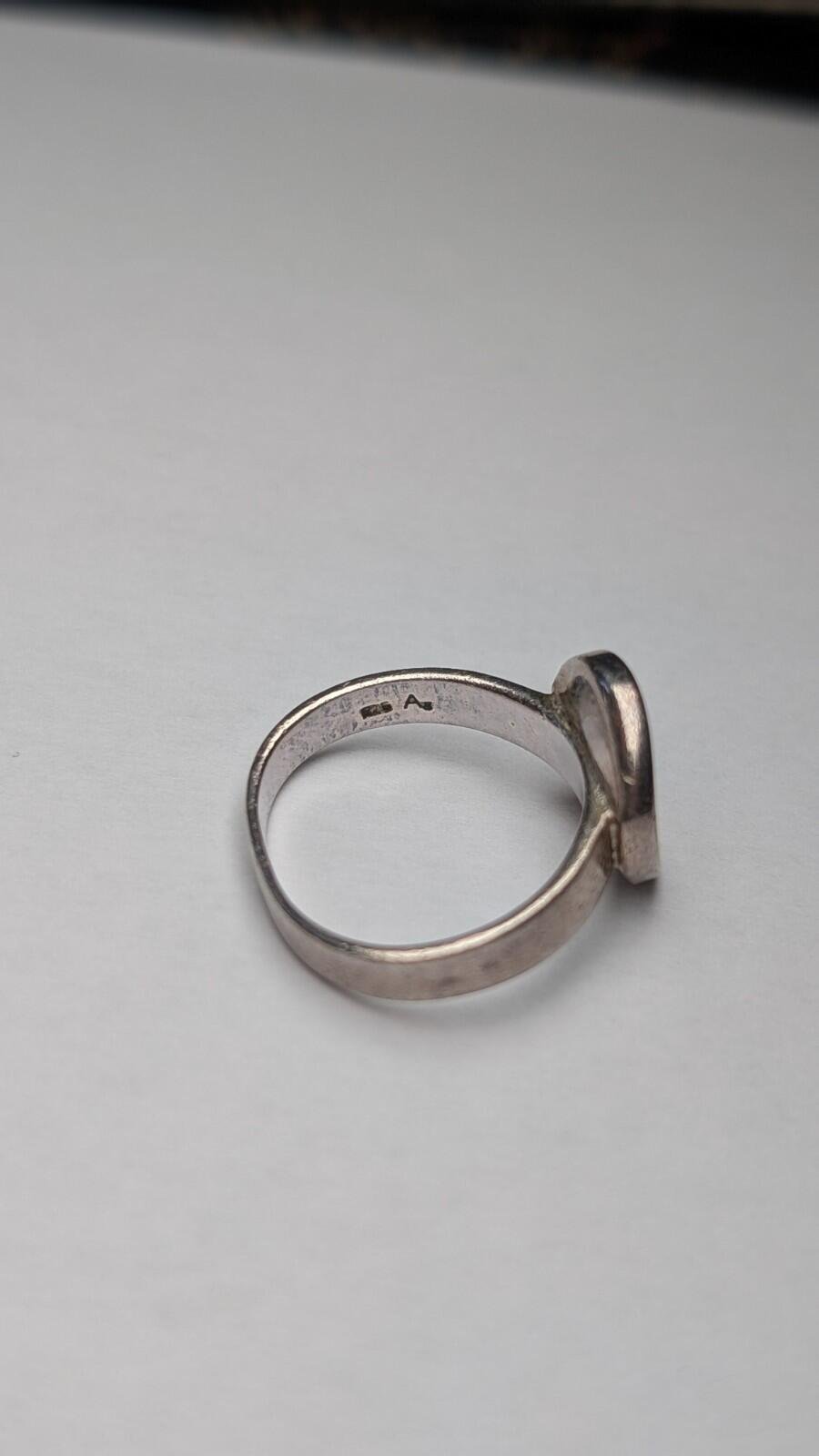 Vintage Sterling Silver Mother Of Pearl Ring | Size N 1/2 | 925 Silver - Image 4