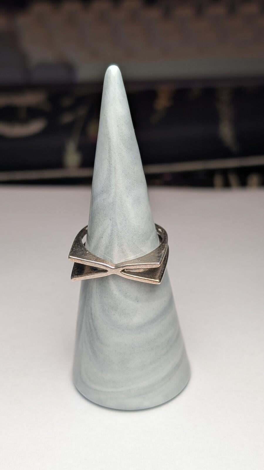 Vintage Sterling Silver Cross Over X Ring | Size P 1/2 - Q | 925 Silver - Image 3