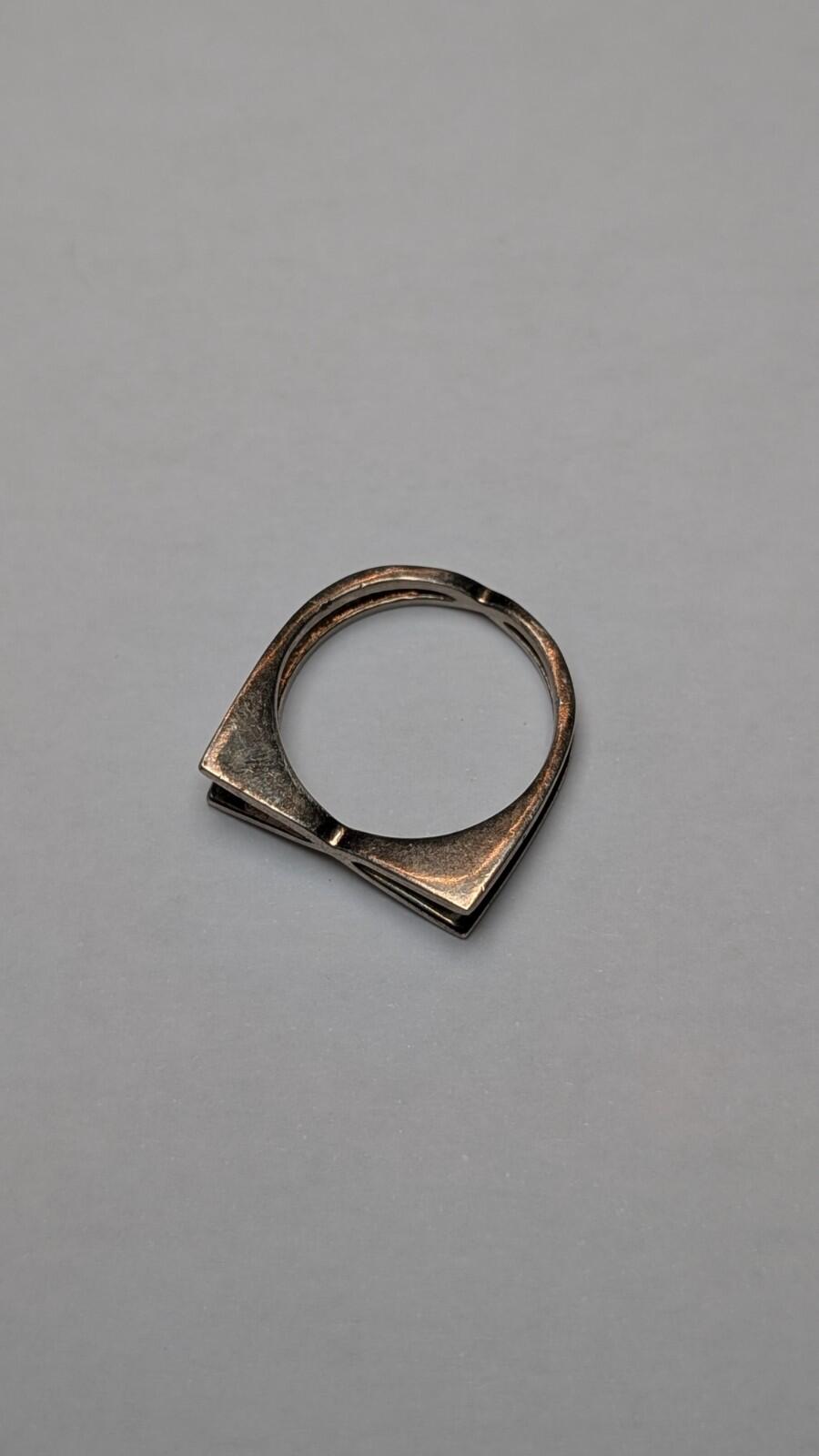Vintage Sterling Silver Cross Over X Ring | Size P 1/2 - Q | 925 Silver - Image 5
