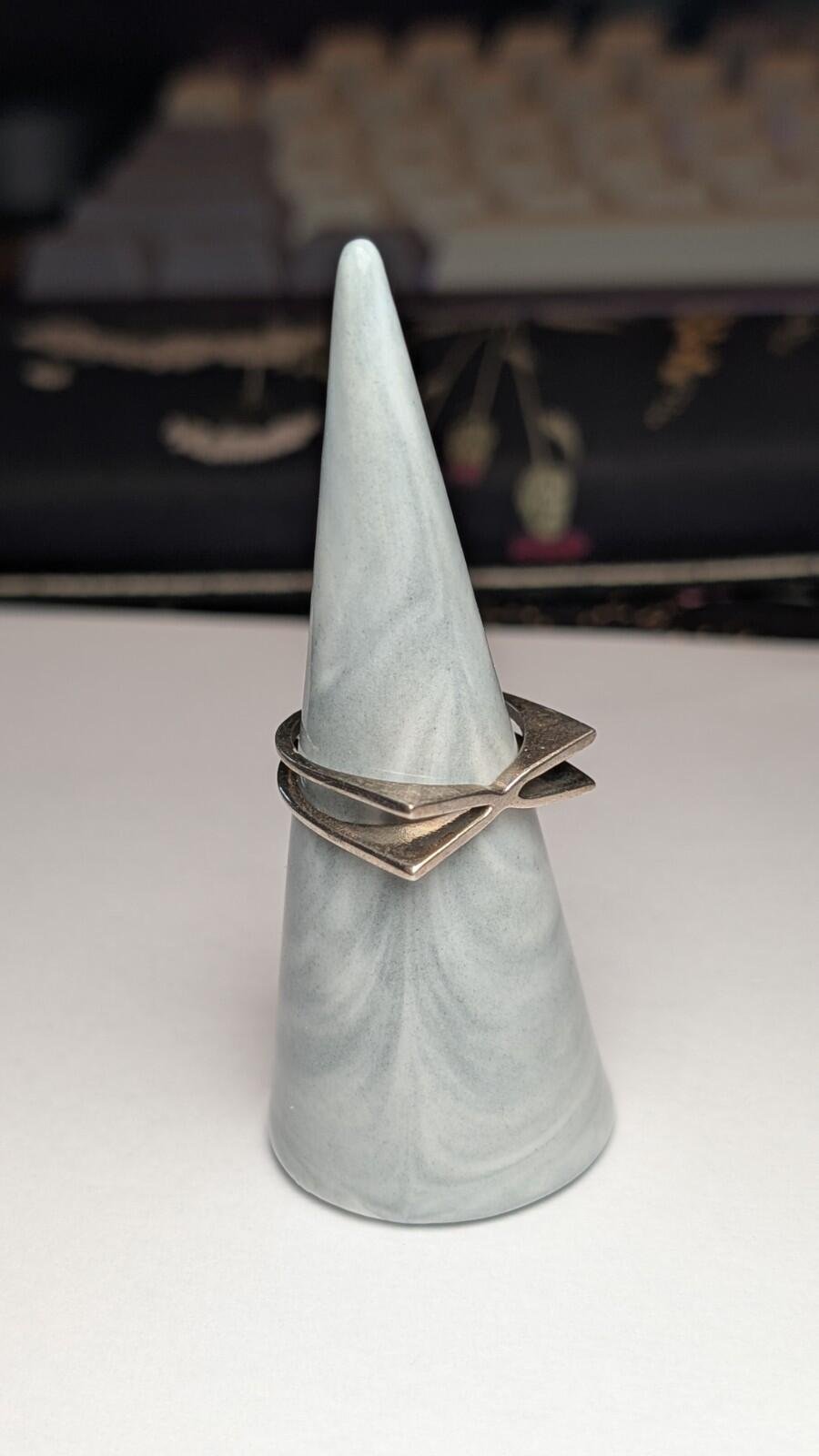 Vintage Sterling Silver Cross Over X Ring | Size P 1/2 - Q | 925 Silver - Image 6