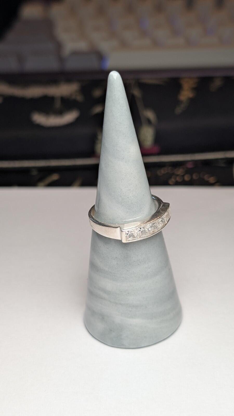 Vintage Sterling Silver 5 CZ Stone Ring | Size P 1/2 | 925 Silver - Image 6