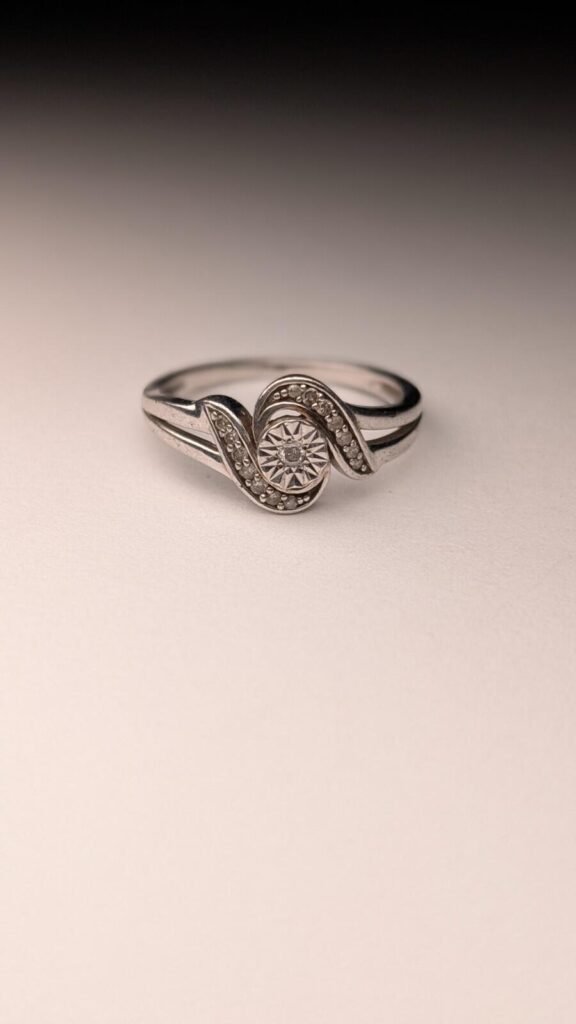 Vintage Sterling Silver Clear Gemstone Ring | Size O | TGGC | 925