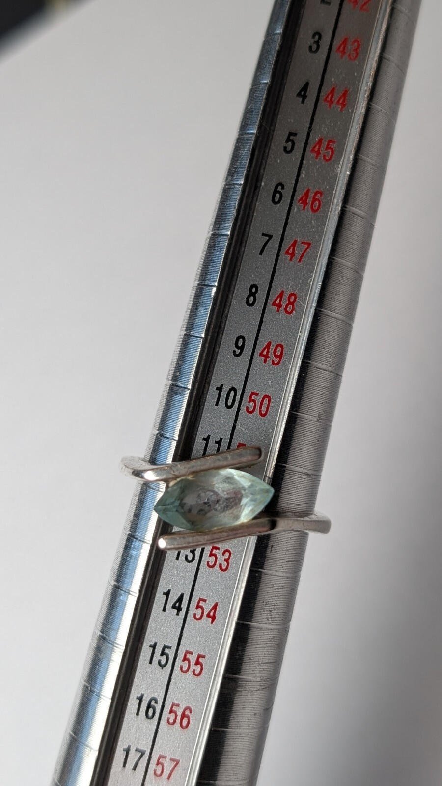 Vintage Sterling Silver Blue Aquamarine Ring | Size L 1/2 | 925 Silver - Image 8