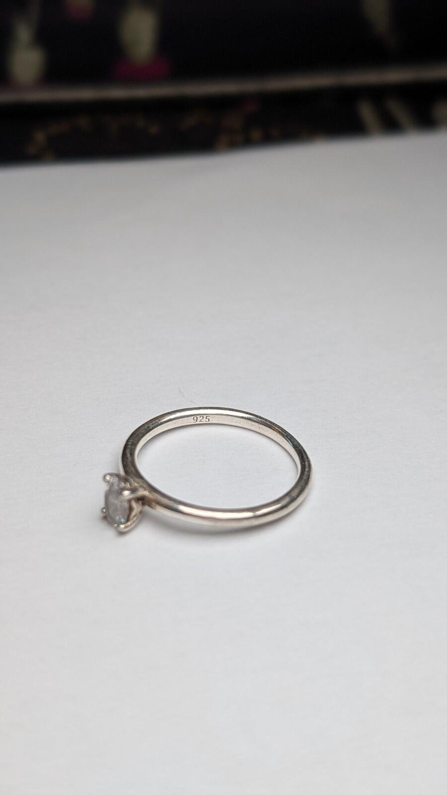 Vintage Sterling Silver Clear Gemstone Ring | Size O 1/2 | 925 Silver - Image 3