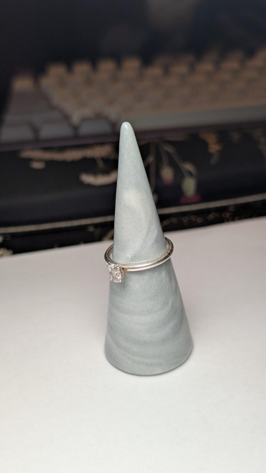 Vintage Sterling Silver Clear Gemstone Ring | Size O 1/2 | 925 Silver - Image 6