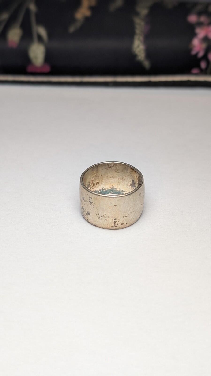Vintage Sterling Silver Native American Packard J Suina Band Ring | Size L