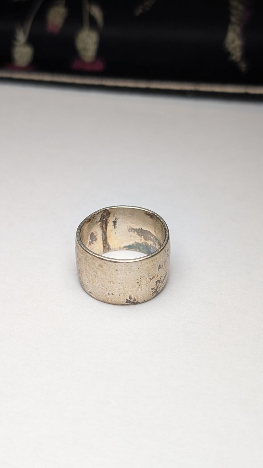 Vintage Sterling Silver Native American Packard J Suina Band Ring | Size L - Image 5