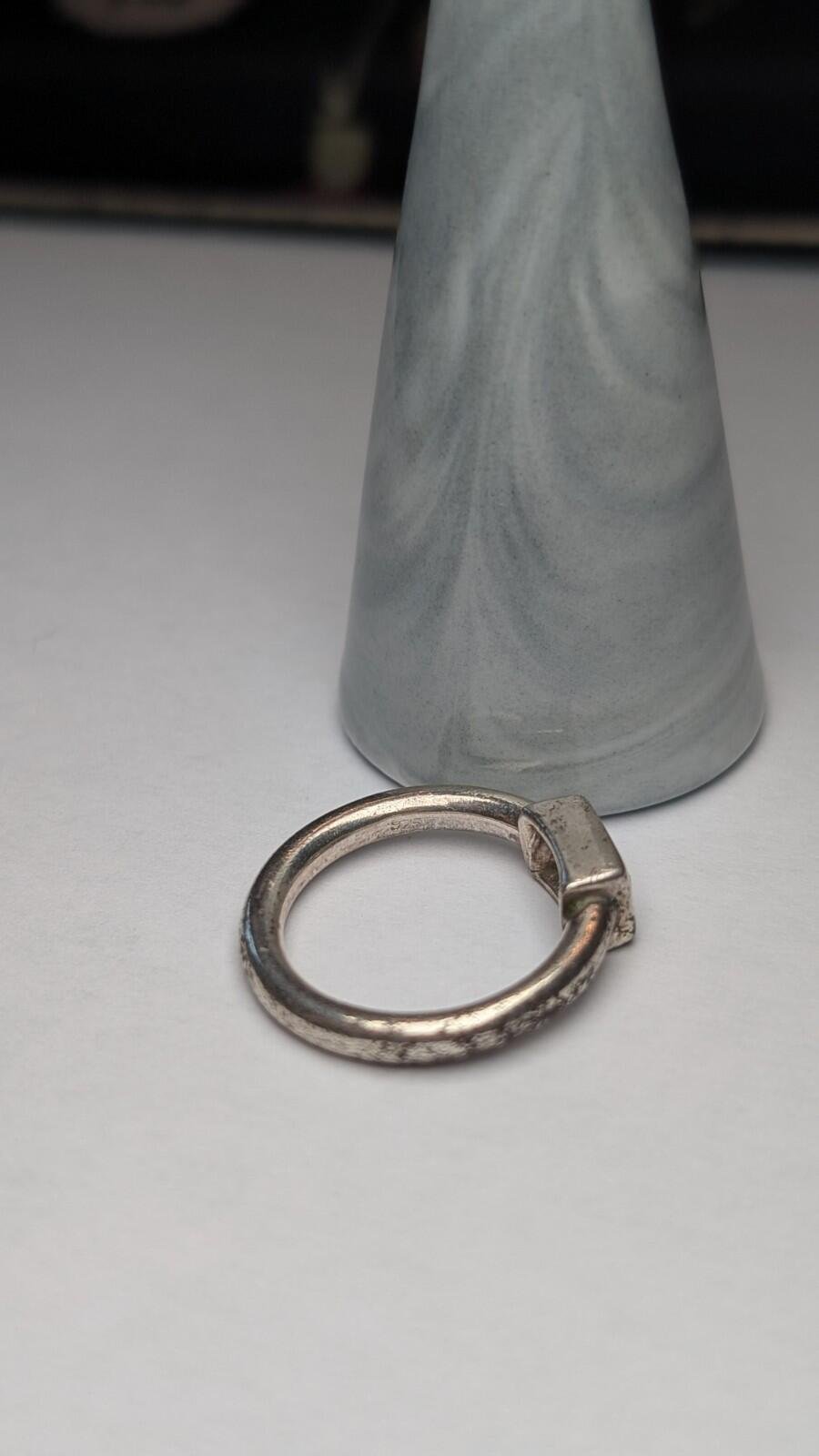 Vintage Sterling Silver Clear Gemstone Ring | Size O | 925 Silver - Image 3