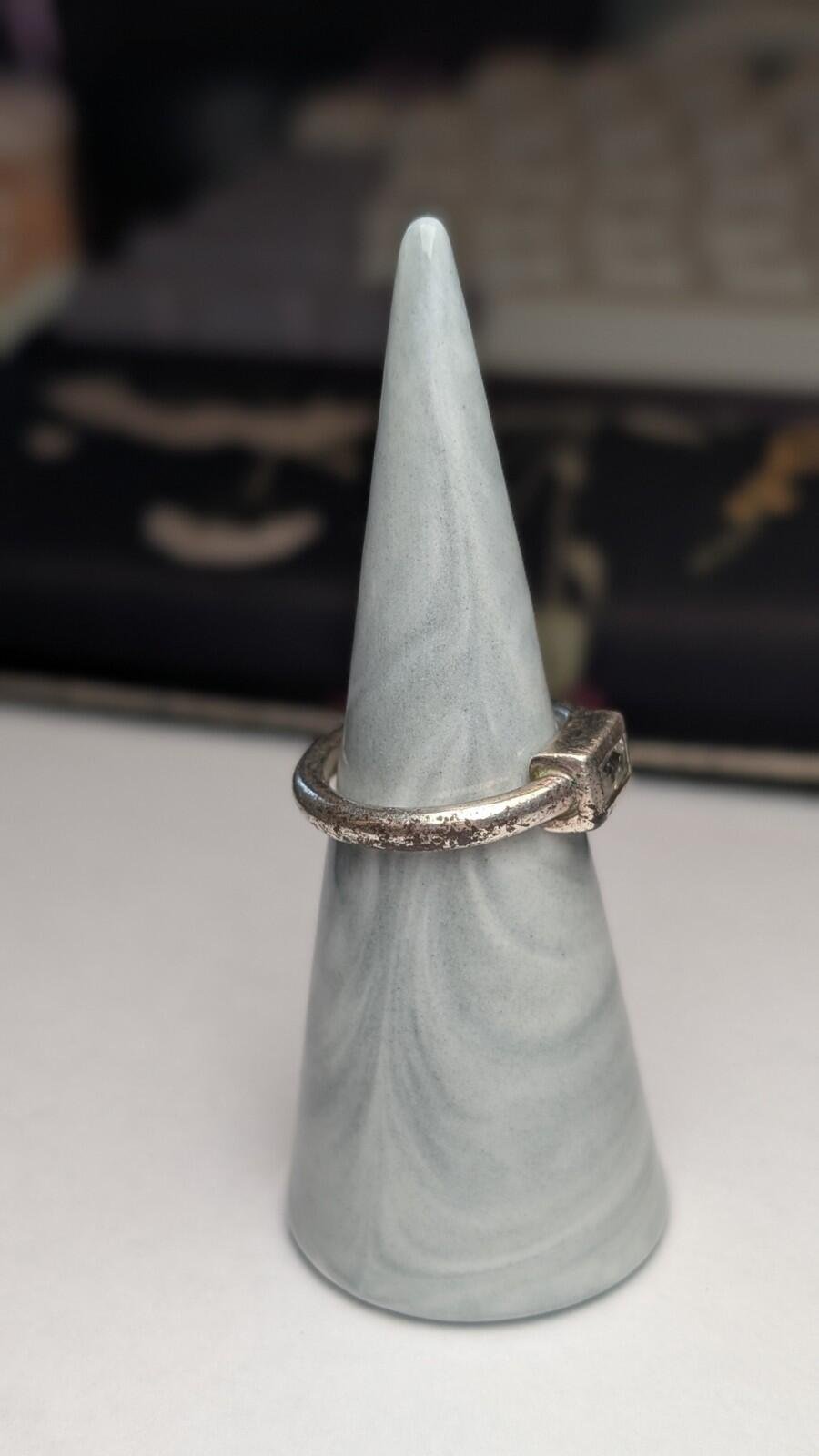 Vintage Sterling Silver Clear Gemstone Ring | Size O | 925 Silver - Image 6