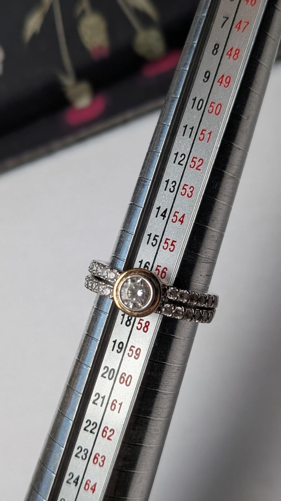Vintage Sterling Silver Double Row Clear Gemstone Ring | Size P 1/2 | 925 Silver - Image 8