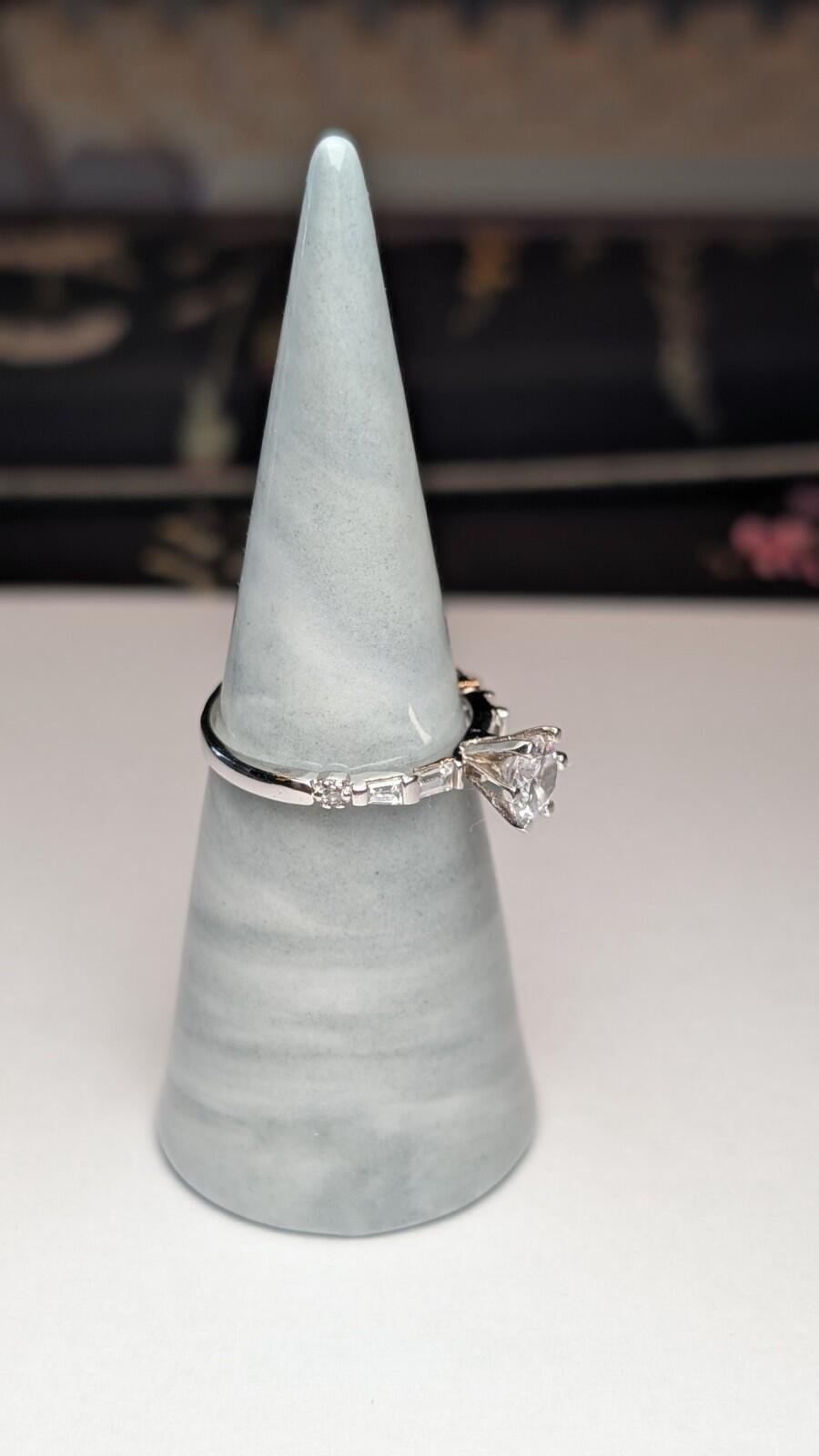 Vintage Sterling Silver Elanza Clear Gemstone Ring | Size P 1/2 | 925 Silver - Image 8