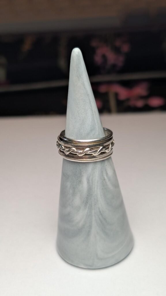 Vintage Sterling Silver Rope Design Spinner Ring | Size K | 925 Silver