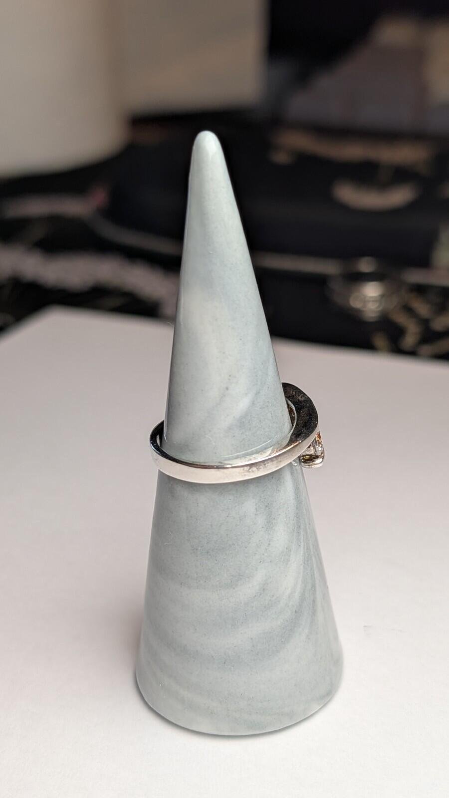 Vintage Sterling Silver 3 CZ Band Ring | Size O 1/2 | 925 Silver - Image 9