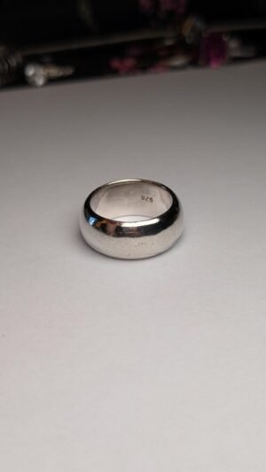 Vintage Sterling Silver Thick Band Ring | Size Q | 925 Silver