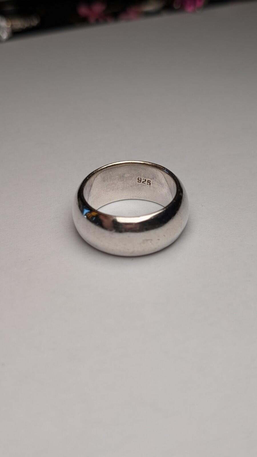 Vintage Sterling Silver Thick Band Ring | Size Q | 925 Silver - Image 5