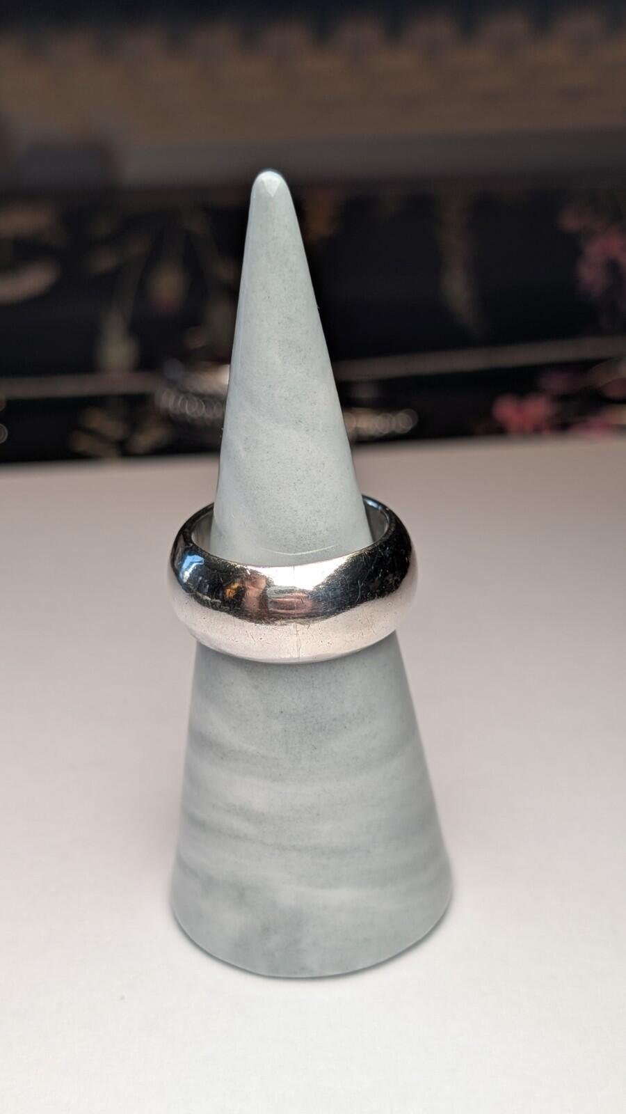 Vintage Sterling Silver Thick Band Ring | Size Q | 925 Silver - Image 6