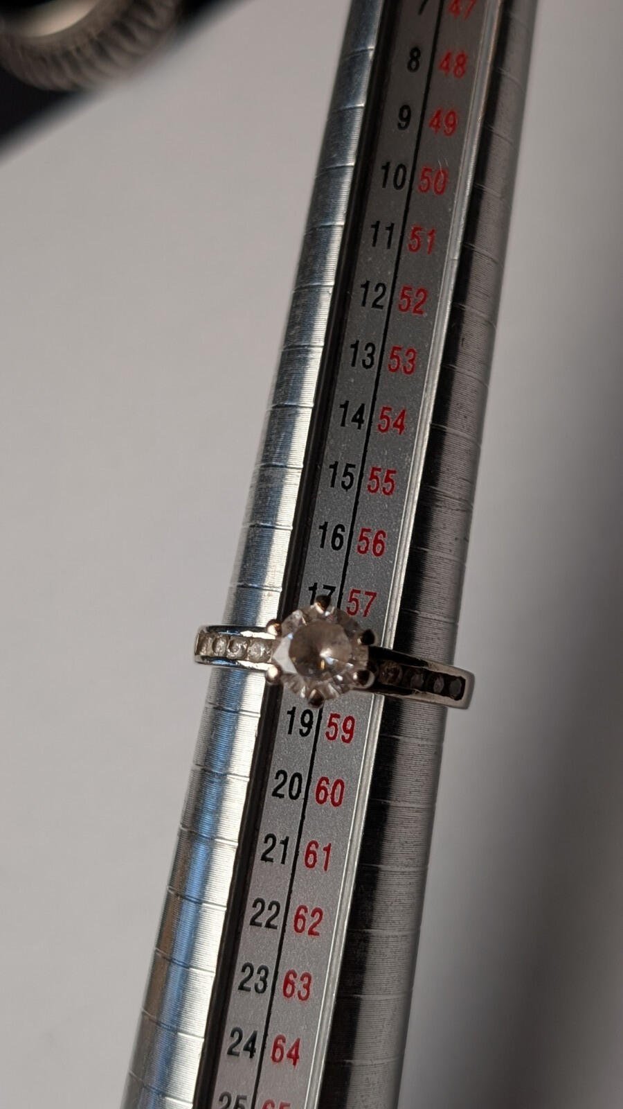 Vintage Sterling Silver Clear CZ Gemstone Ring | Size Q 1/2 | 925 Silver - Image 2