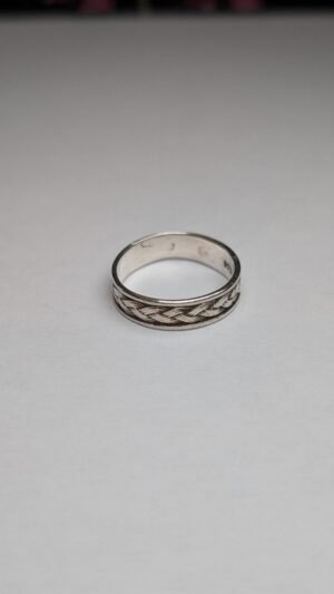 Vintage Sterling Silver Weave Band Ring | Size L | 925 Silver