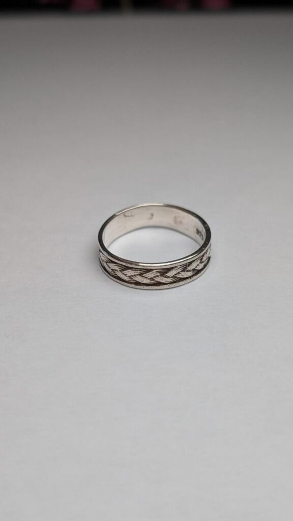 Vintage Sterling Silver Weave Band Ring | Size L | 925 Silver