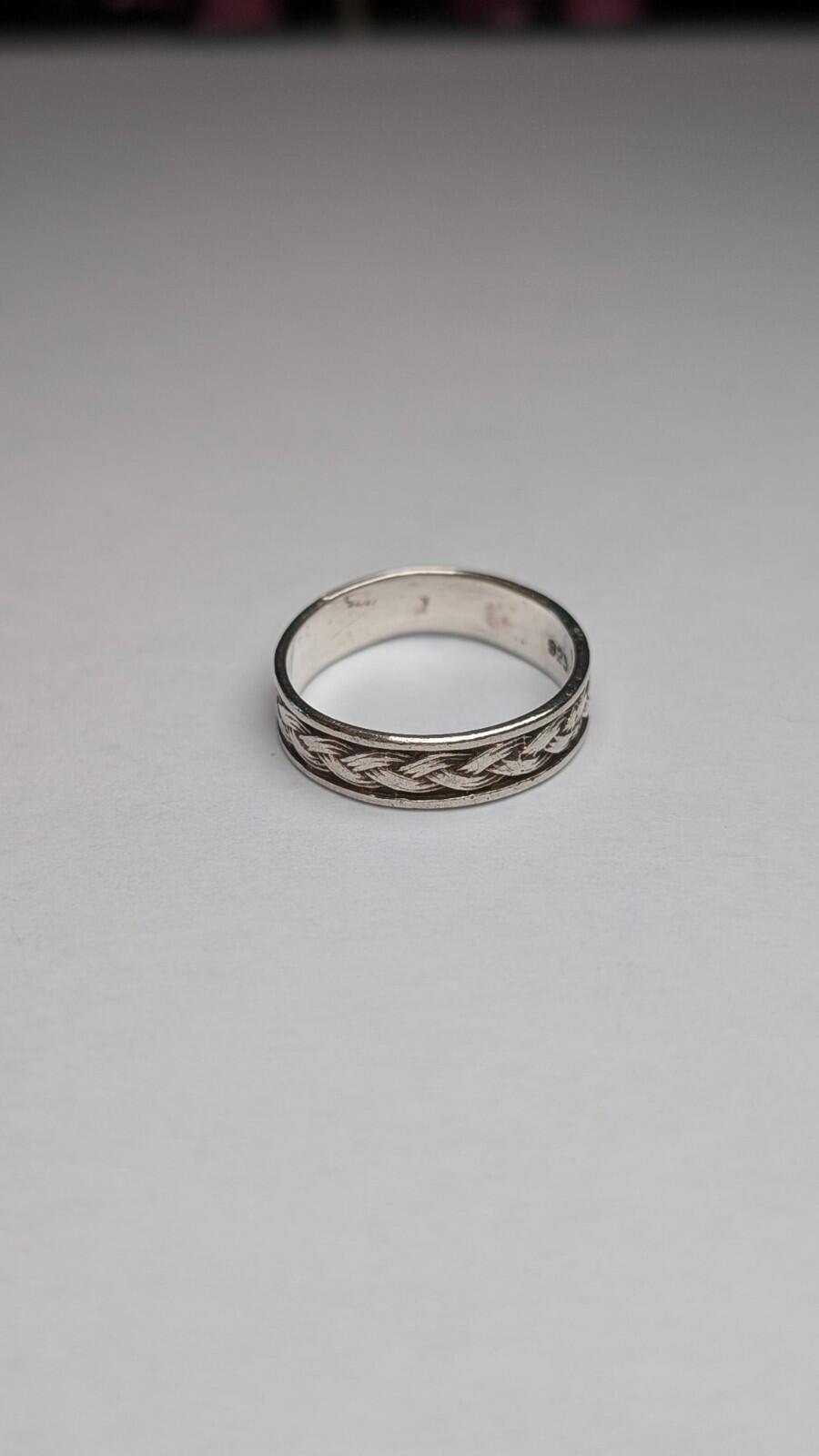 Vintage Sterling Silver Weave Band Ring | Size L | 925 Silver