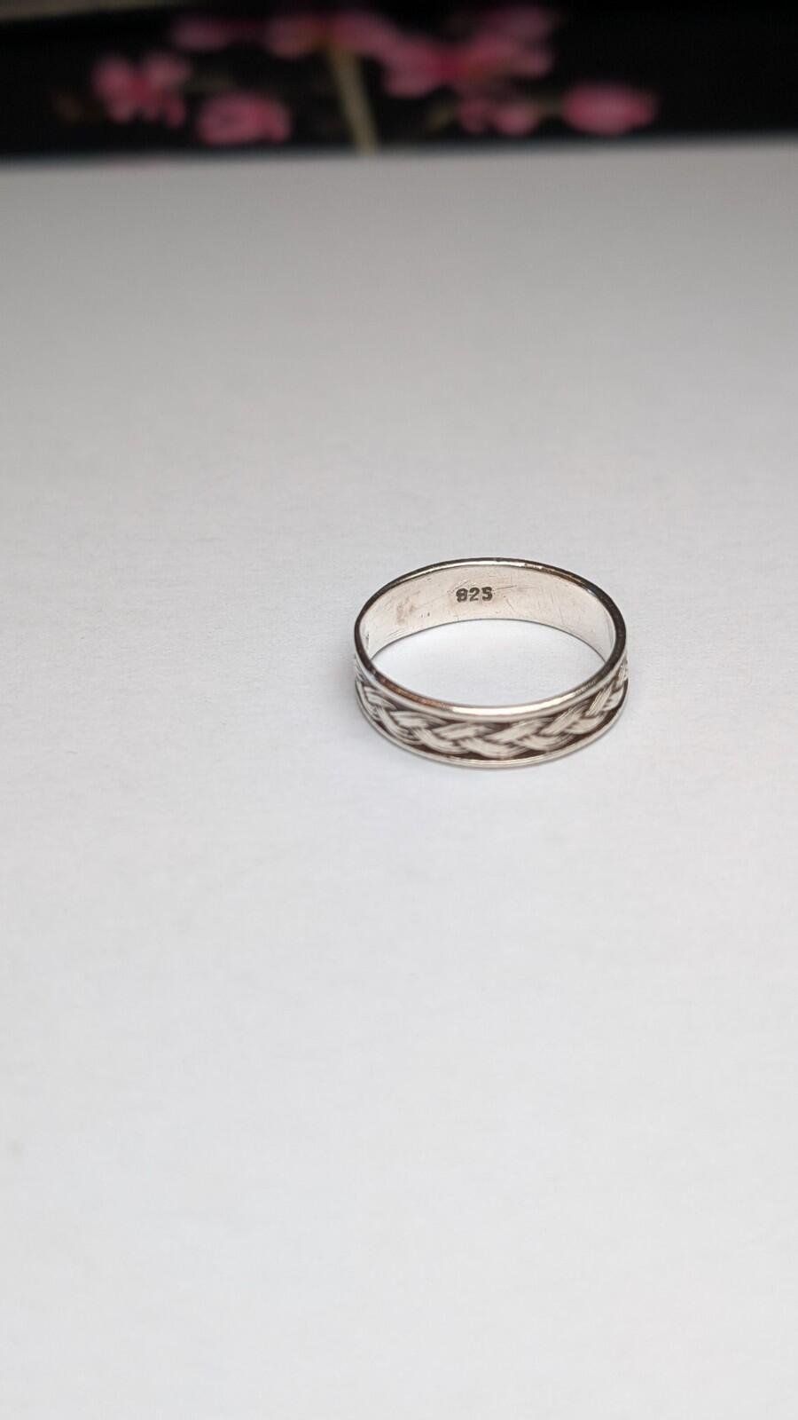 Vintage Sterling Silver Weave Band Ring | Size L | 925 Silver - Image 5