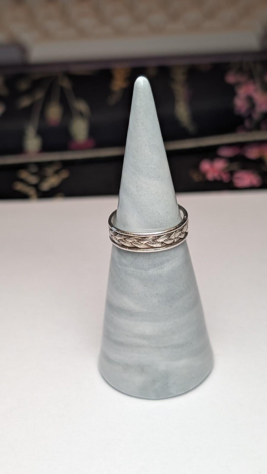 Vintage Sterling Silver Weave Band Ring | Size L | 925 Silver - Image 6