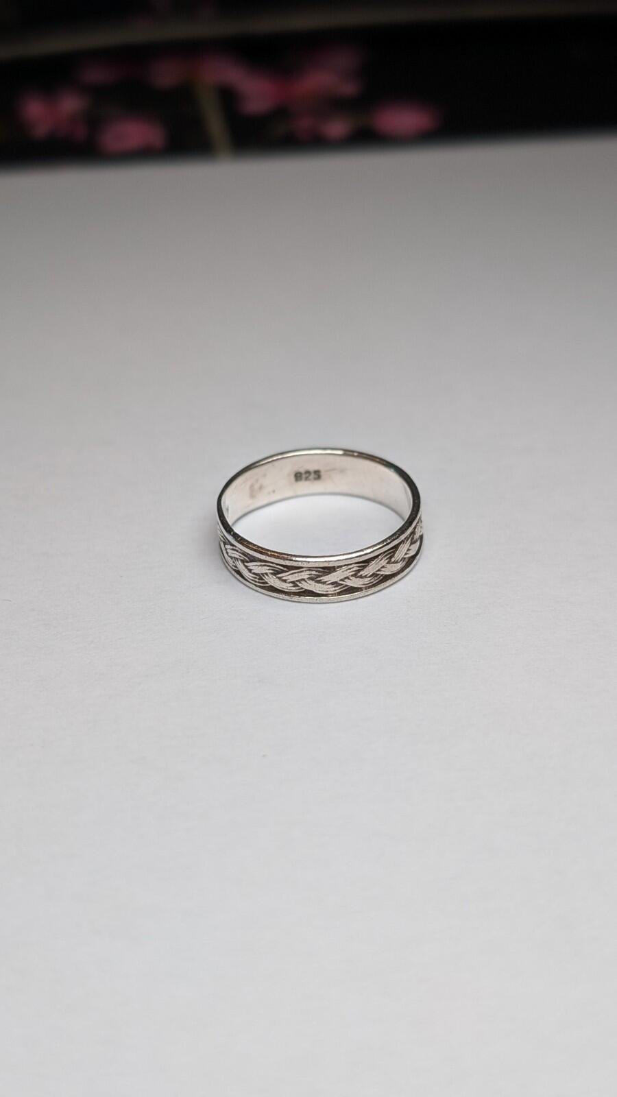 Vintage Sterling Silver Weave Band Ring | Size L | 925 Silver - Image 7
