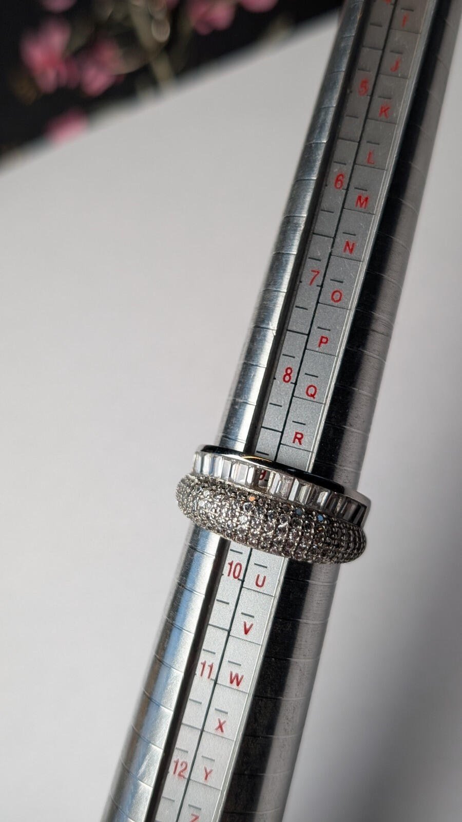 Vintage Sterling Silver CZ Band Ring | Size S 1/2 | 925 | Missing Gemstone - Image 10